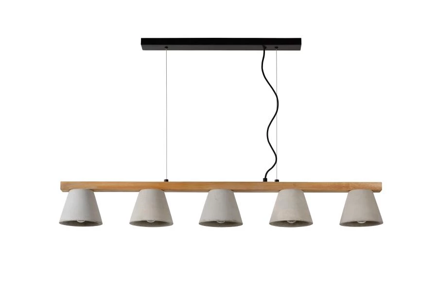 Lucide POSSIO - Pendant light - 5xE14 - Taupe - off